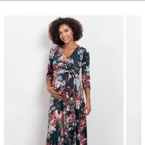 Pinkblush Floral Long Sleeve Maternity Dress